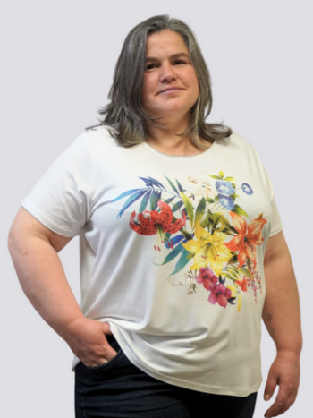 t-shirt estampada com flores