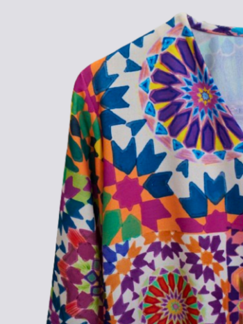 Colorful ethnic patterned blouse